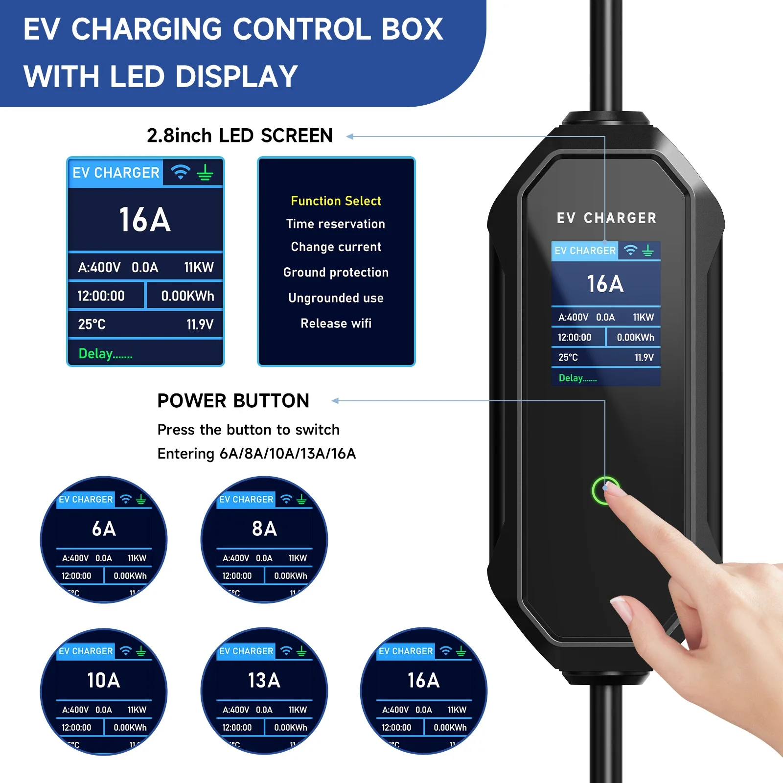 AFEEV ประเภท 2 แบบพกพา EV Char - Type 2 Portable Ev Charger 11Kw Cee บทวิจารณ์และราคา